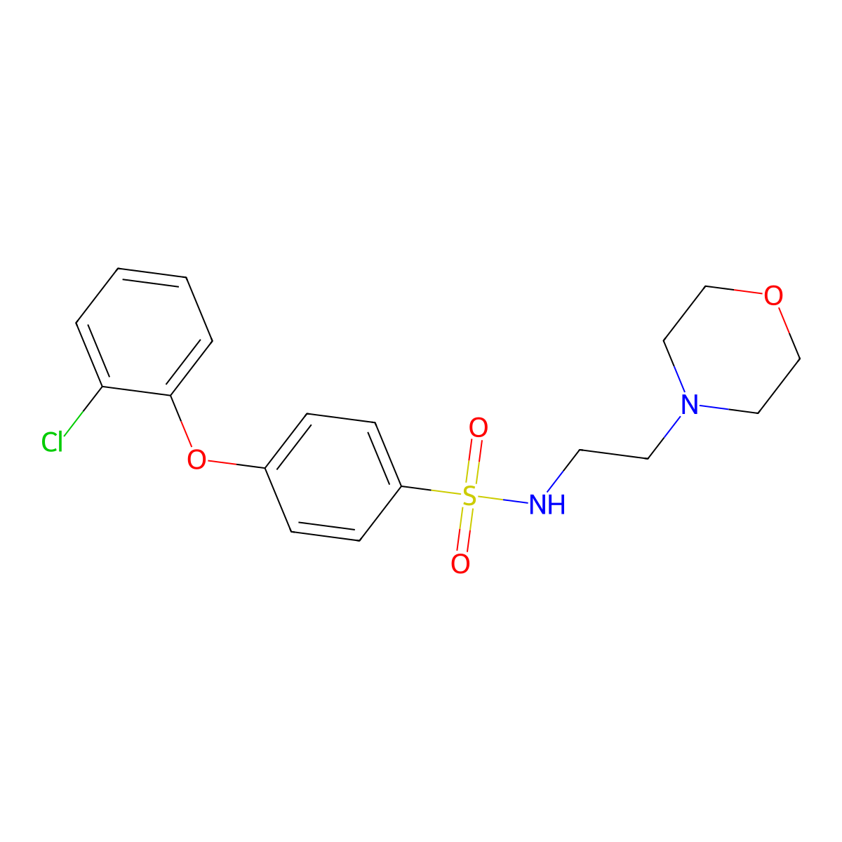 {[4-(2-Chlorophenoxy)phenyl]sulfonyl}(2-morpholin-4-ylethyl)amine molecular structure, CAS 606945-41-9