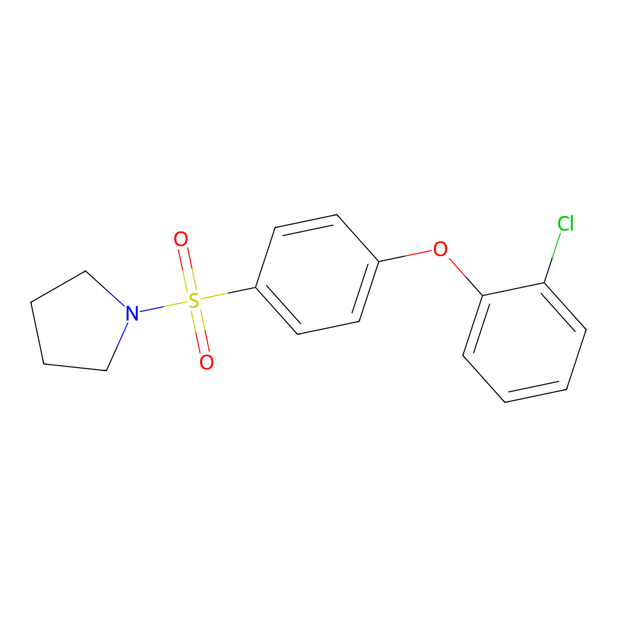 1-[4-(2-Chlorophenoxy)benzenesulfonyl]pyrrolidine molecular structure, CAS 606945-50-0