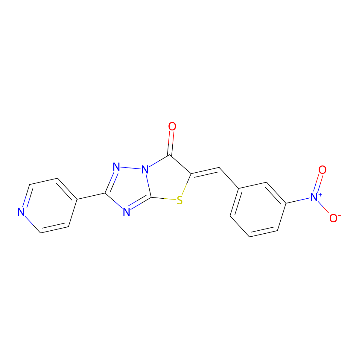 5-[(3-Nitrophenyl)methylidene]-2-pyridin-4-yl-[1,3]thiazolo[3,2-b][1,2,4]triazol-6-one molecular structure, CAS 606958-57-0