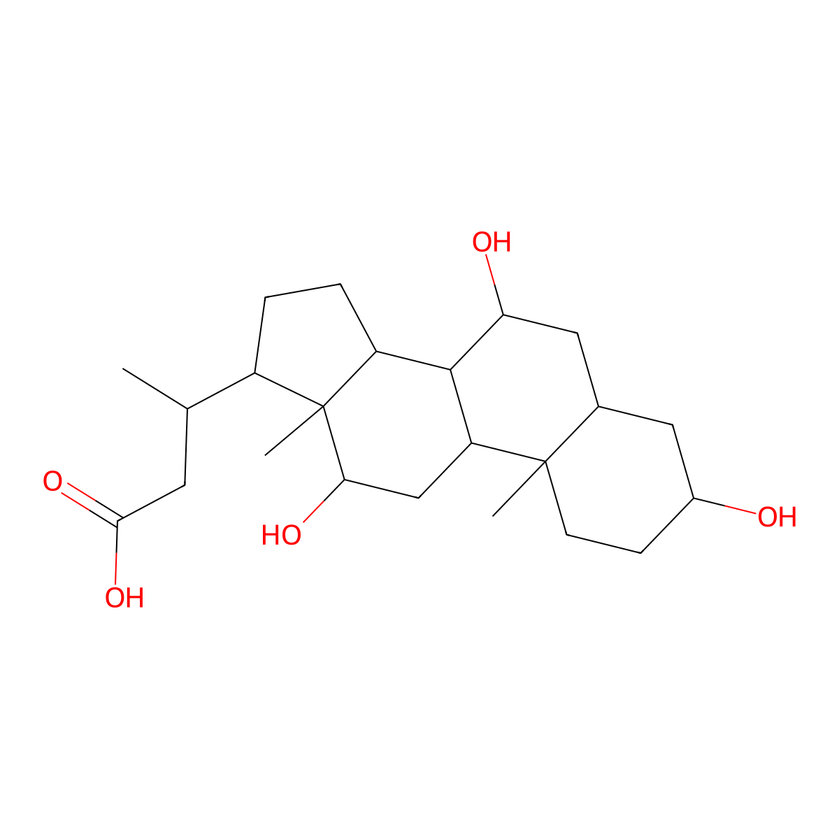 Norcholic acid molecular structure, CAS 60696-62-0