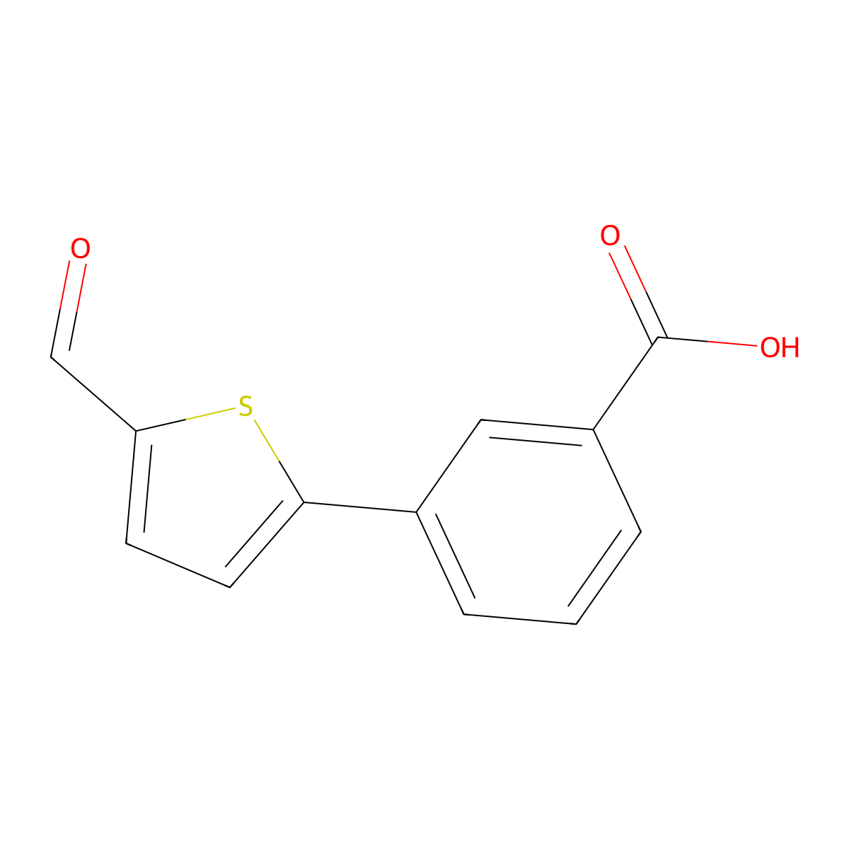 3-(5-Formyl-thiophen-2-yl)-benzoic acid molecular structure, CAS 606970-74-5