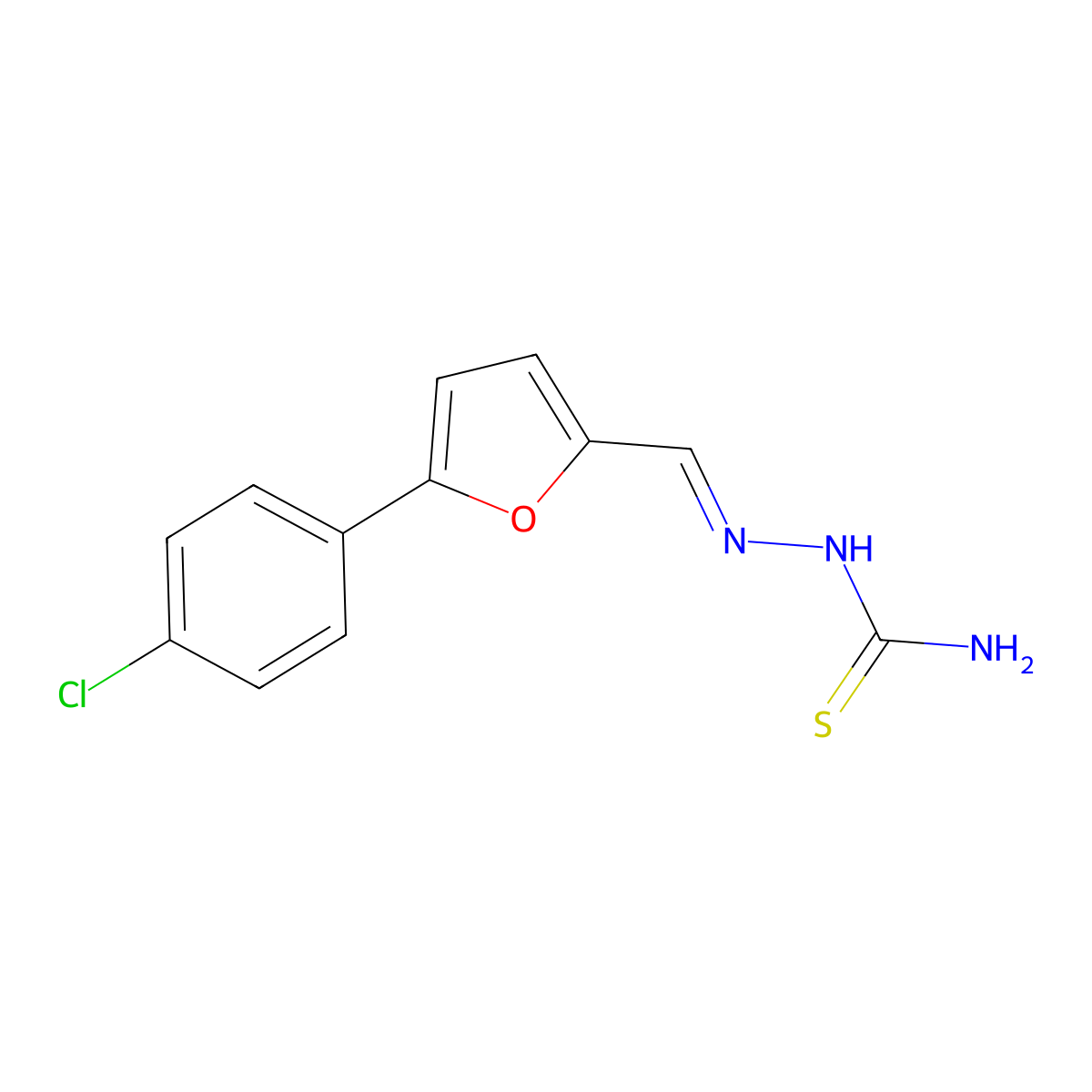 Hydrazinecarbothioamide, 2-[[5-(4-chlorophenyl)-2-furanyl]methylene]- molecular structure, CAS 60698-40-0