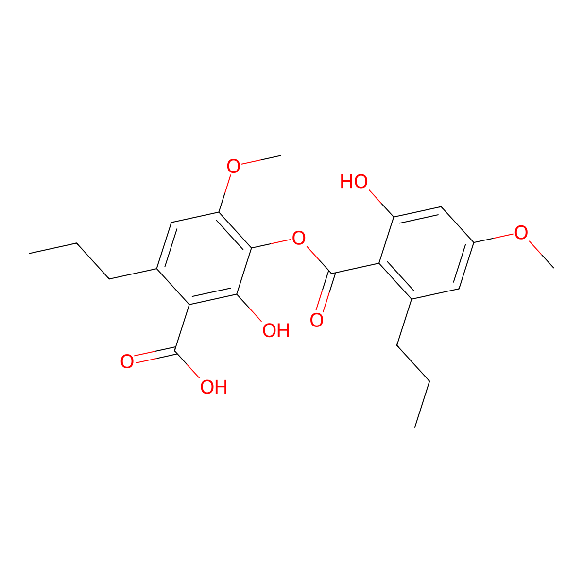 Sekikaic acid molecular structure, CAS 607-11-4