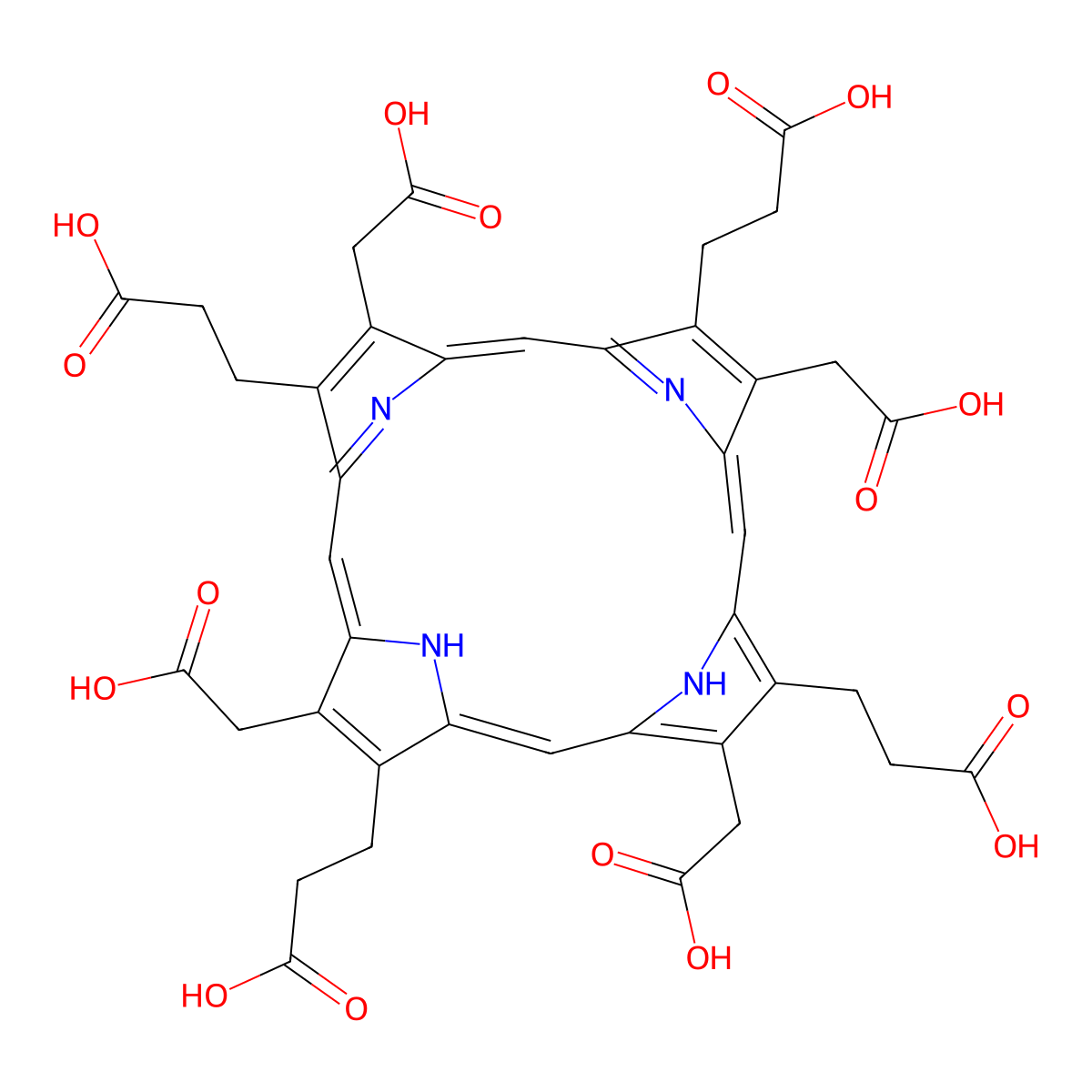 Uroporphyrin I molecular structure, CAS 607-14-7