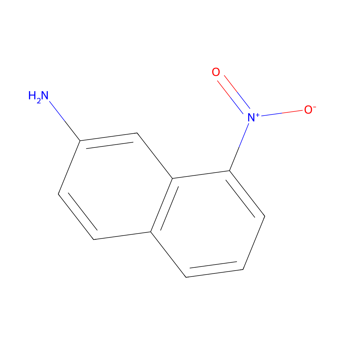 8-Nitro-2-naphthalenamine molecular structure, CAS 607-38-5