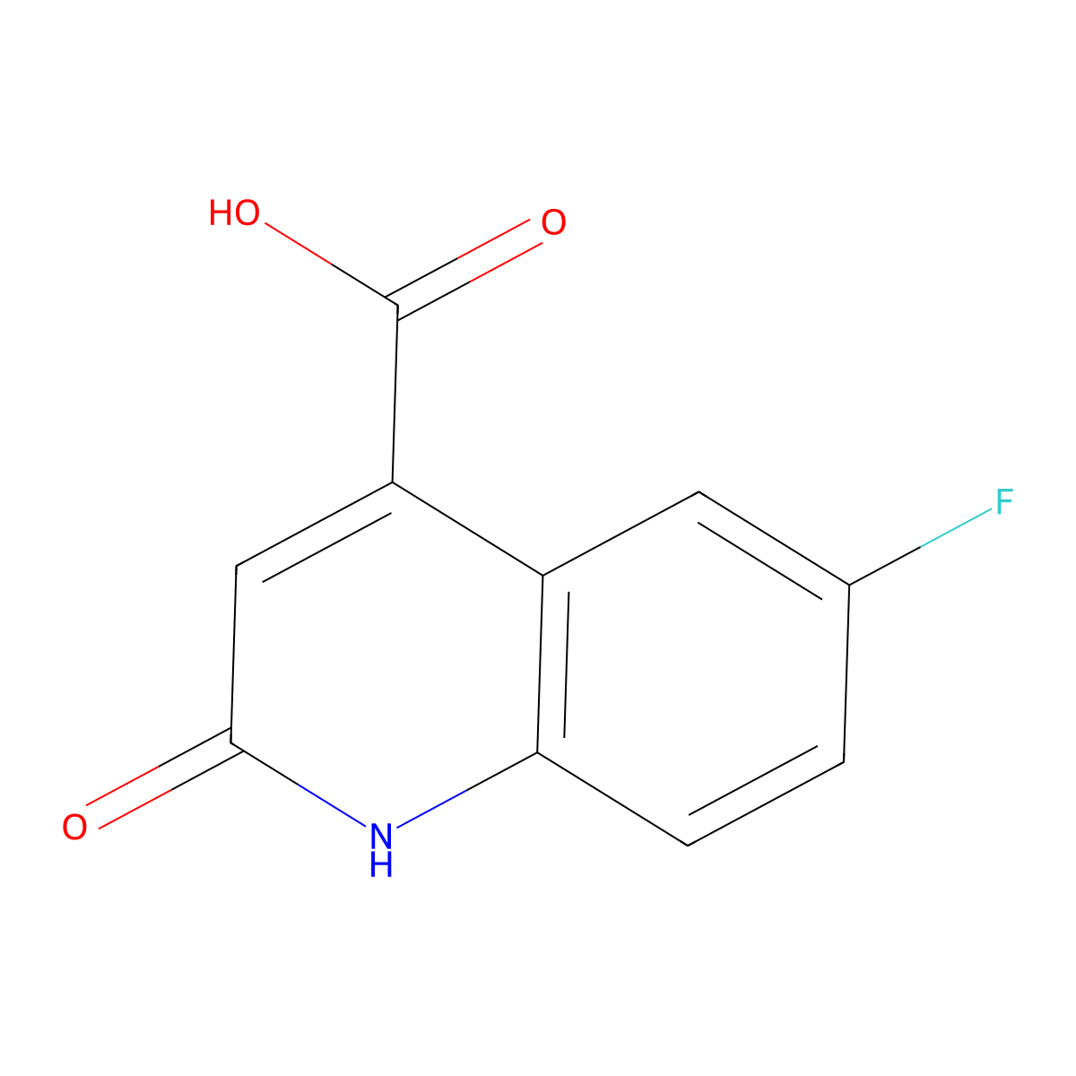 6-Fluoro-2-hydroxyquinoline-4-carboxylic acid molecular structure, CAS 607-40-9