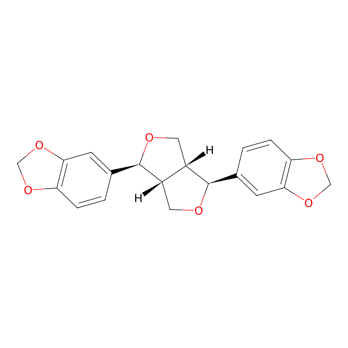 Sesamin molecular structure, CAS 607-80-7