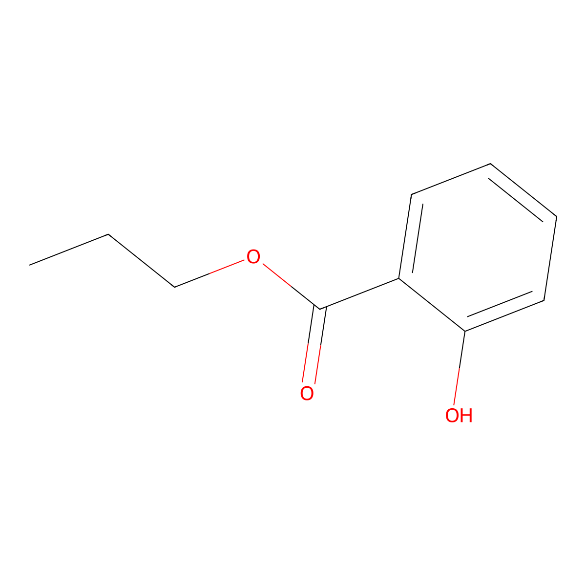 Propyl salicylate molecular structure, CAS 607-90-9