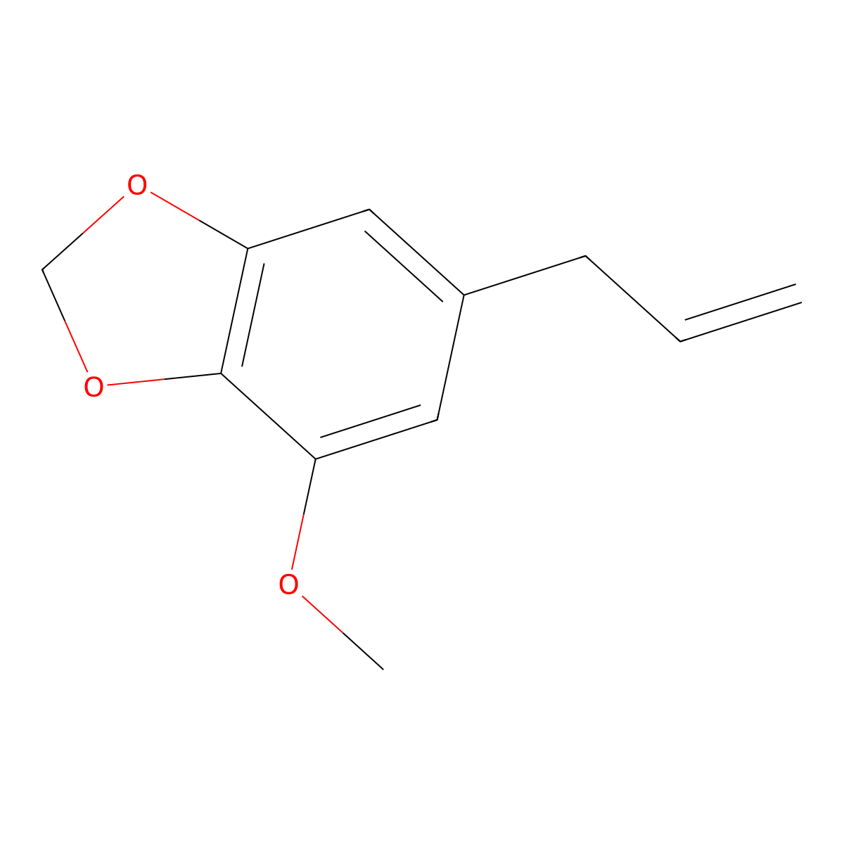 Myristicin molecular structure, CAS 607-91-0