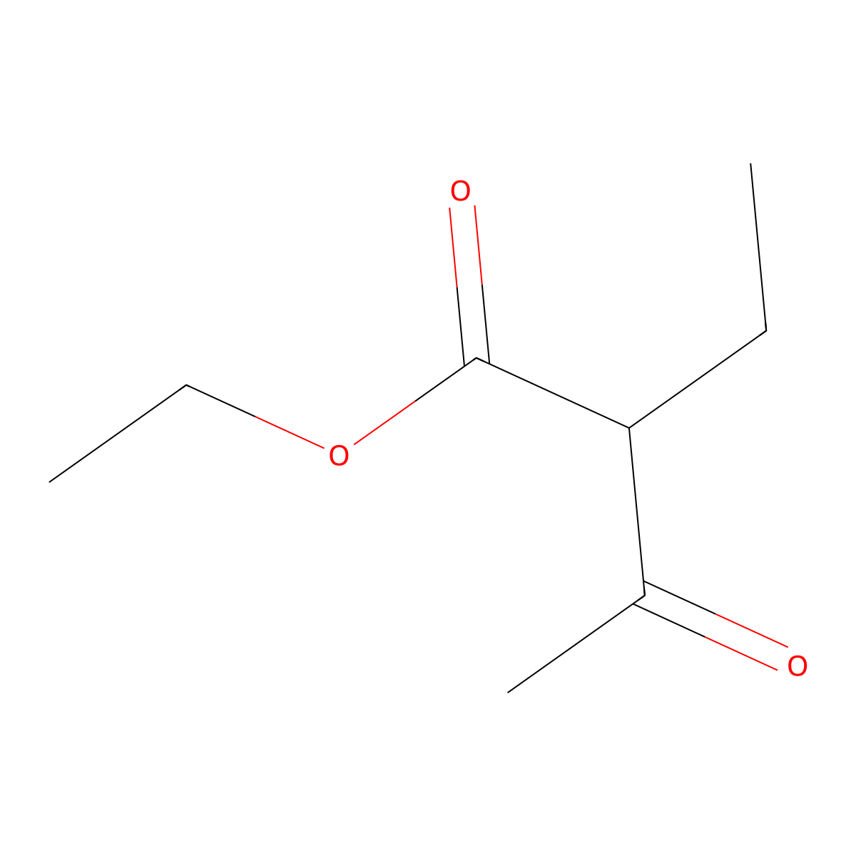 Butanoic acid, 2-ethyl-3-oxo-, ethyl ester molecular structure, CAS 607-97-6