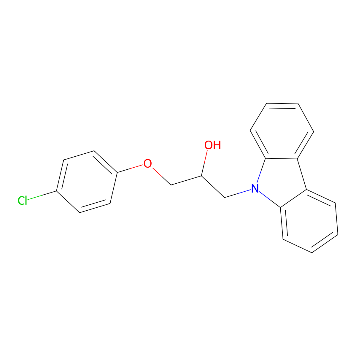 1-Carbazol-9-yl-3-(4-chlorophenoxy)propan-2-ol molecular structure, CAS 6070-08-2