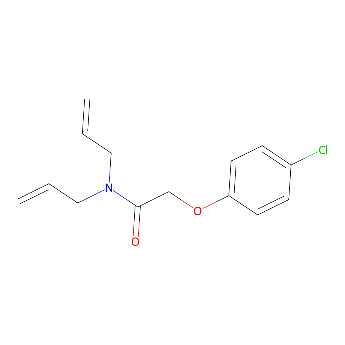 N,N-diallyl-2-(4-chlorophenoxy)acetamide molecular structure, CAS 6070-45-7