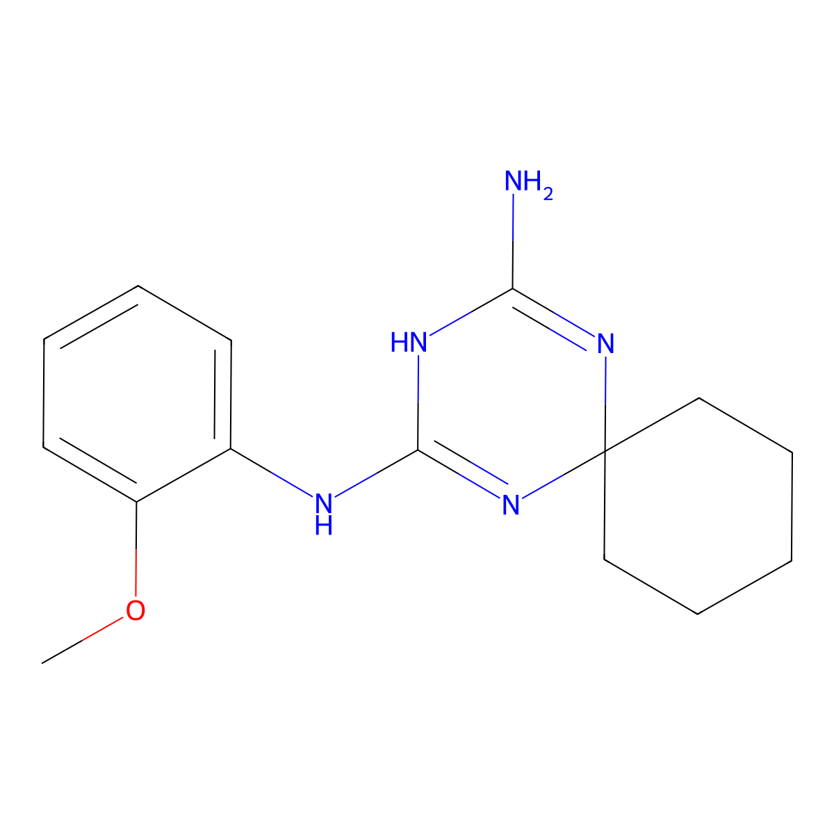 n-(2-Methoxyphenyl)-1,3,5-triazaspiro[5.5]undeca-1,4-diene-2,4-diamine molecular structure, CAS 6070-68-4