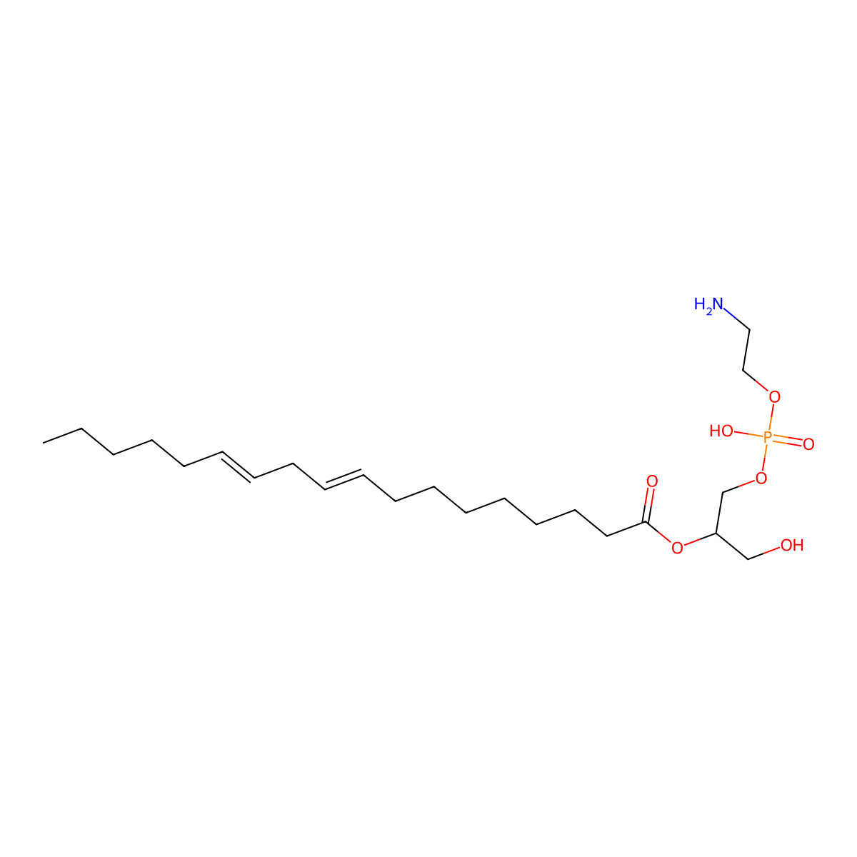 LysoPE(0:0/18:2(9Z,12Z)) molecular structure, CAS 60701-98-6