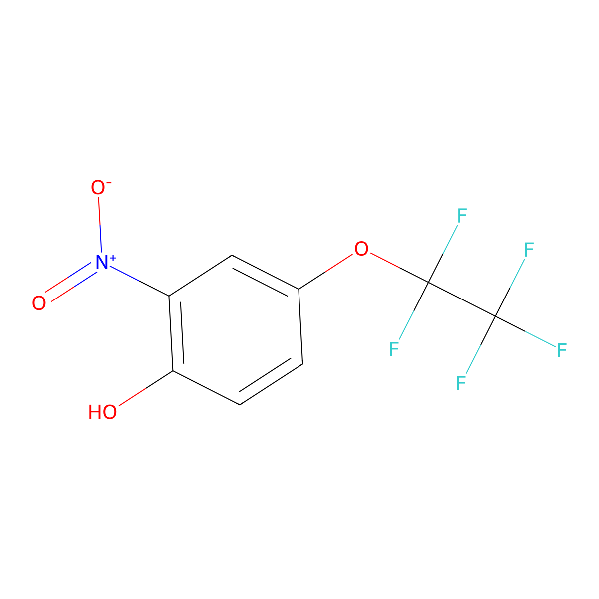 2-Nitro-4-(pentafluoroethoxy)phenol molecular structure, CAS 60702-03-6