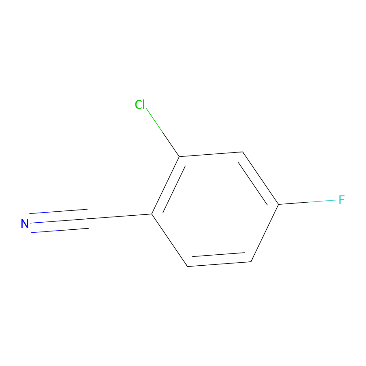 2-Chloro-4-fluorobenzonitrile molecular structure, CAS 60702-69-4