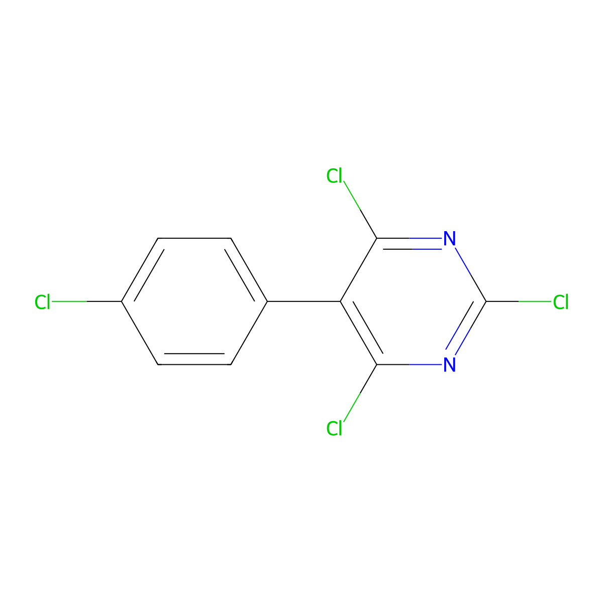 2,4,6-Trichloro-5-(4-chlorophenyl)pyrimidine molecular structure, CAS 60703-48-2