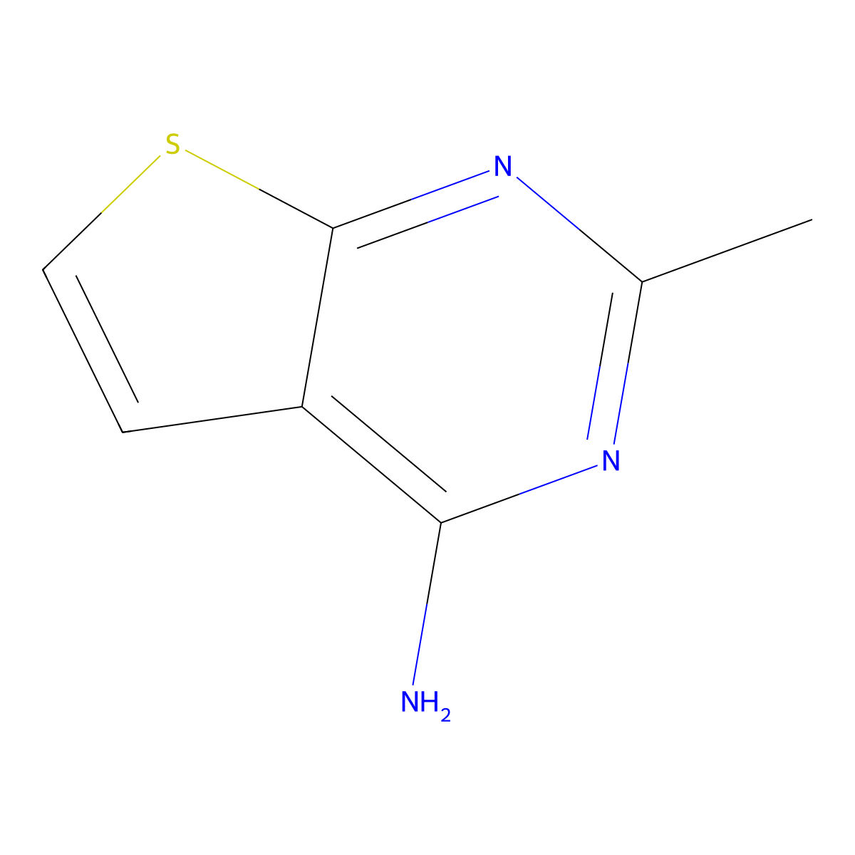 2-Methylthieno[2,3-d]pyrimidin-4-amine molecular structure, CAS 60703-75-5