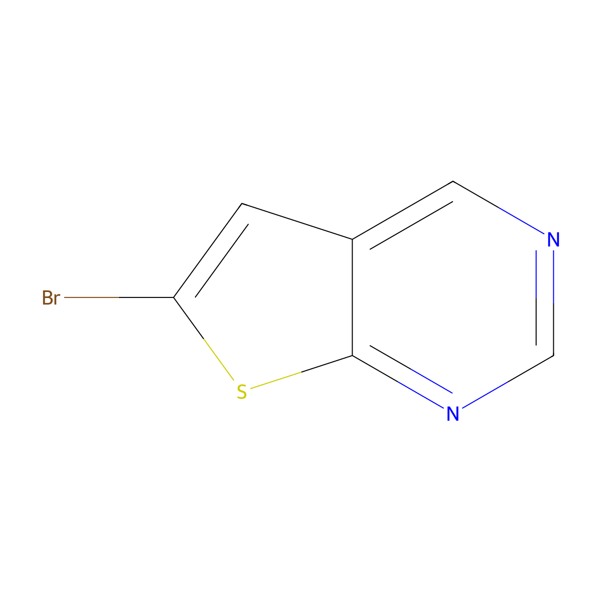 6-Bromothieno[2,3-d]pyrimidine molecular structure, CAS 60703-80-2