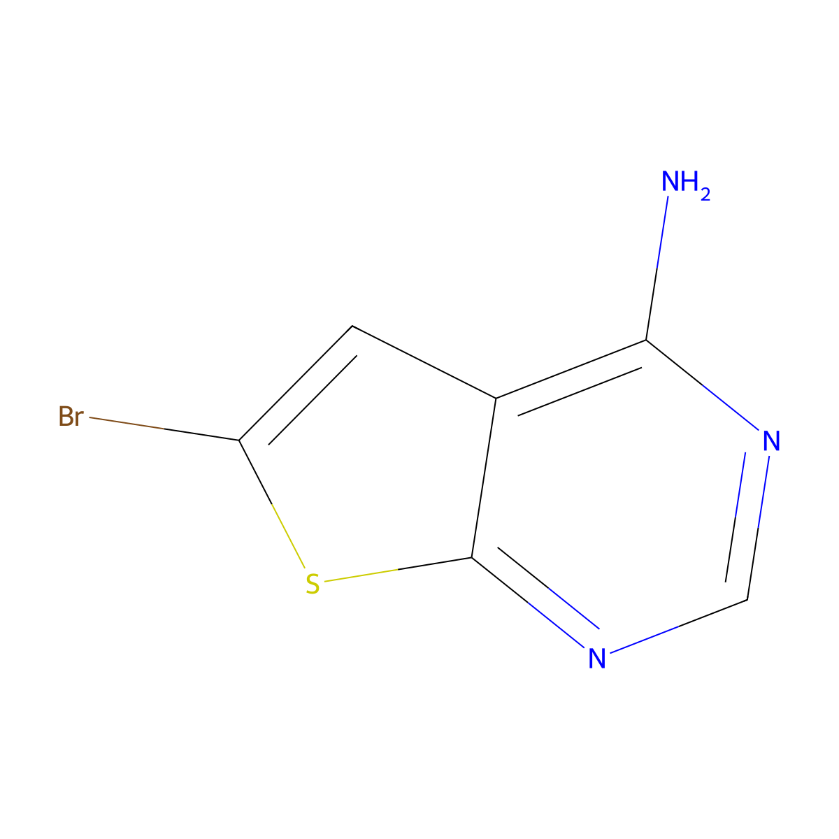 6-Bromothieno[2,3-d]pyrimidin-4-amine molecular structure, CAS 60703-81-3