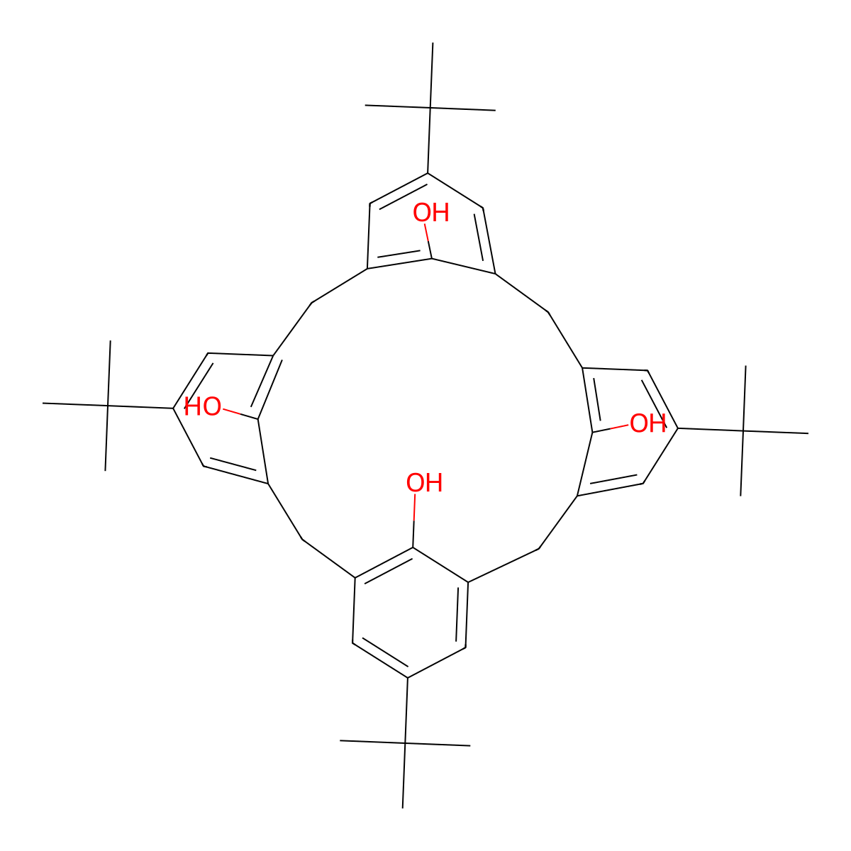 4-tert-Butylcalix[4]arene molecular structure, CAS 60705-62-6