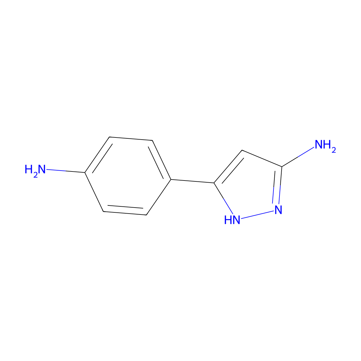 5-(4-Amino-phenyl)-2H-pyrazol-3-ylamine molecular structure, CAS 60706-60-7