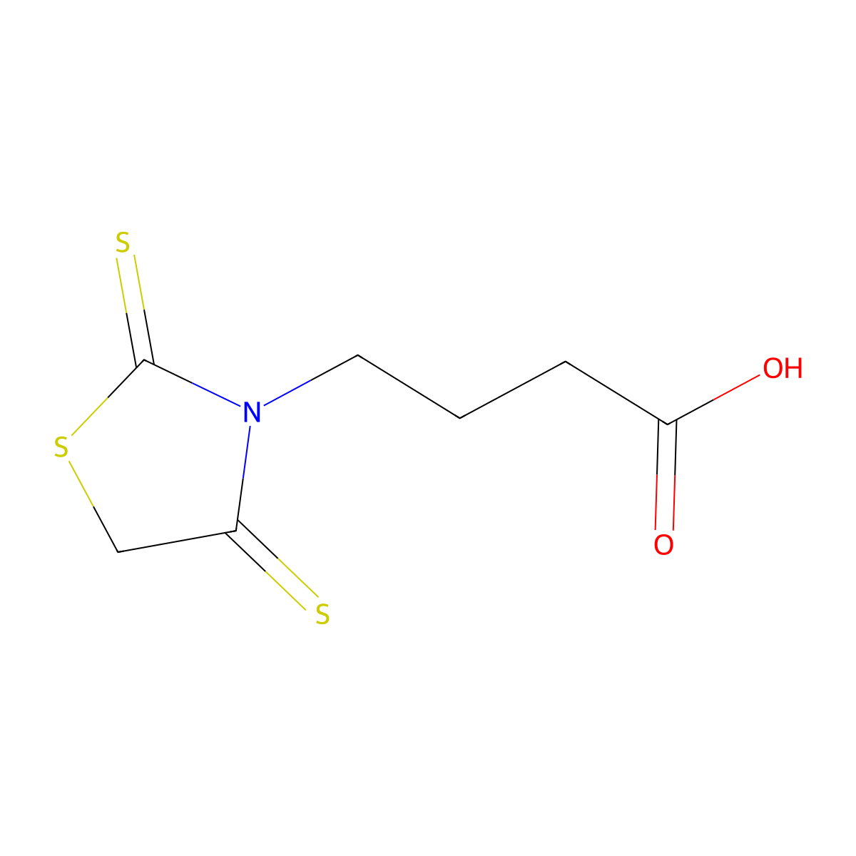 4-(2,4-Dithioxo-1,3-thiazolidin-3-yl)butanoic acid molecular structure, CAS 60708-95-4
