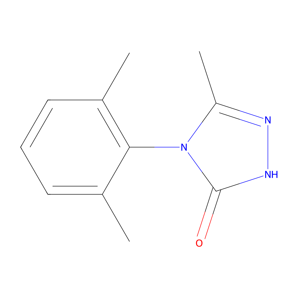 4-(2,6-Dimethylphenyl)-5-methyl-2,4-dihydro-3h-1,2,4-triazol-3-one molecular structure, CAS 6071-12-1