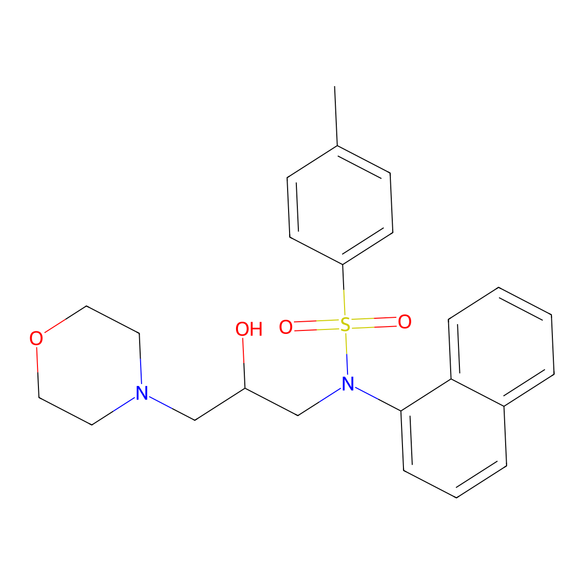 N-[2-Hydroxy-3-(morpholin-4-yl)propyl]-4-methyl-N-(naphthalen-1-yl)benzene-1-sulfonamide molecular structure, CAS 6071-18-7