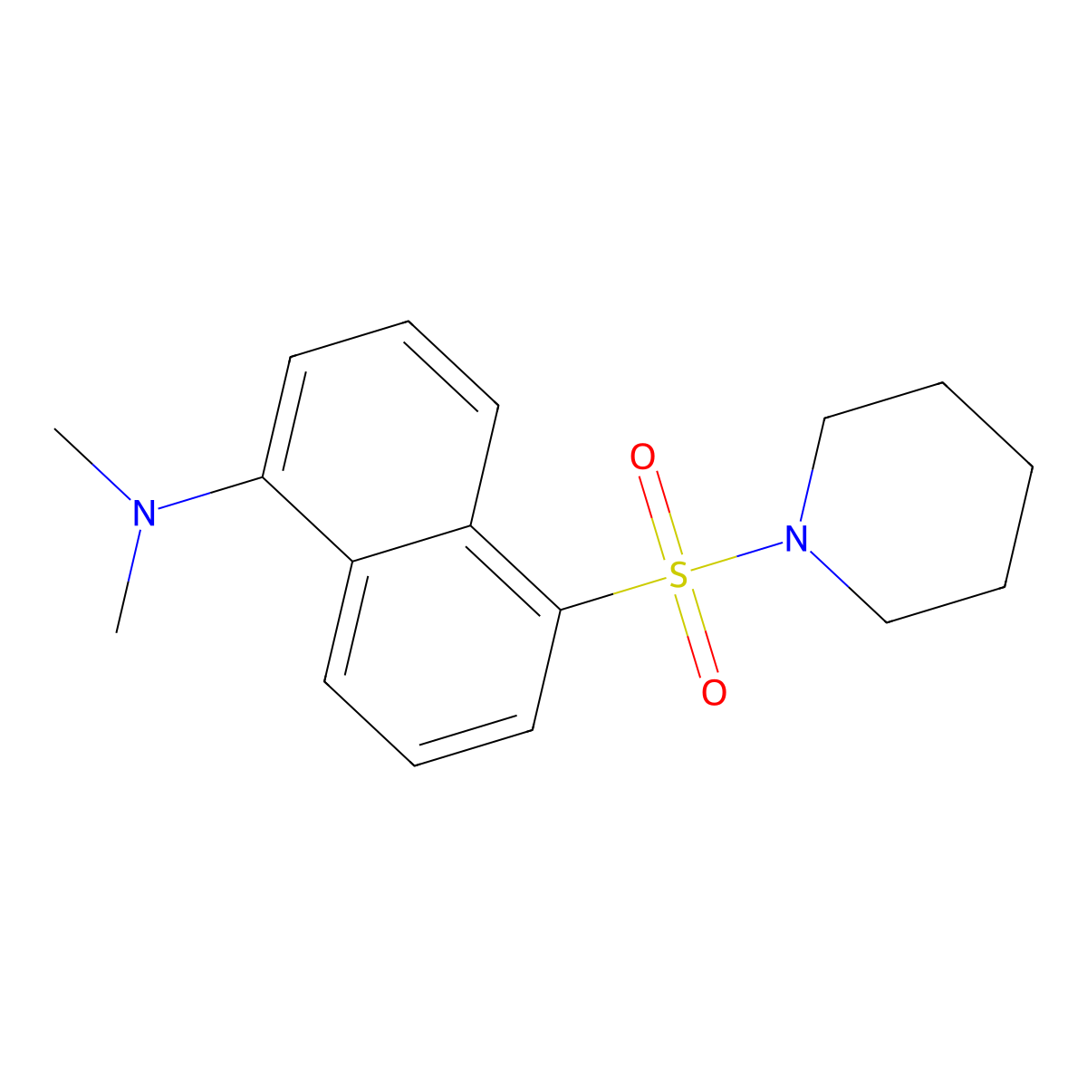 Piperidine, 1-[[5-(dimethylamino)-1-naphthalenyl]sulfonyl]- molecular structure, CAS 6071-68-7