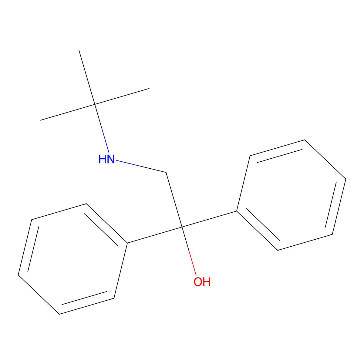 Benzhydrol, alpha-((tert-butylamino)methyl)- molecular structure, CAS 6071-99-4
