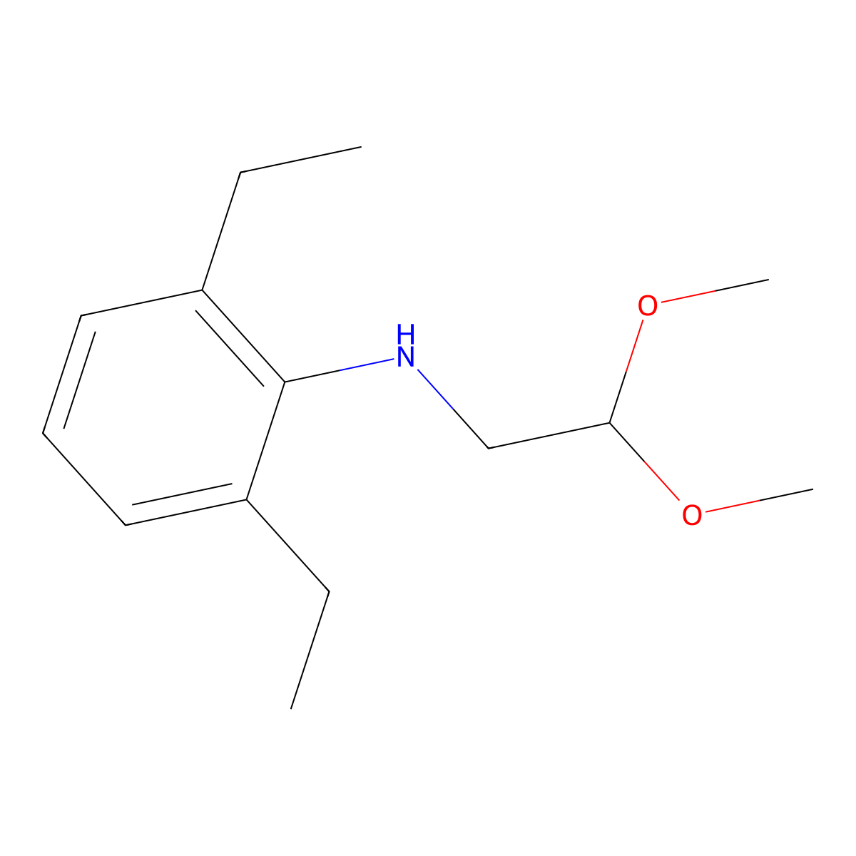 N-(2,2-Dimethoxyethyl)-2,6-diethylaniline molecular structure, CAS 60710-59-0