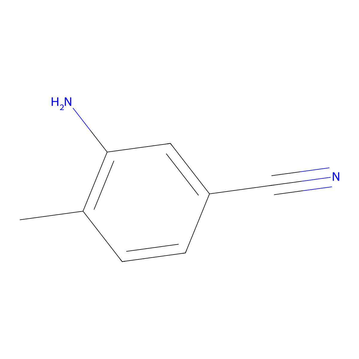 3-Amino-4-methylbenzonitrile molecular structure, CAS 60710-80-7
