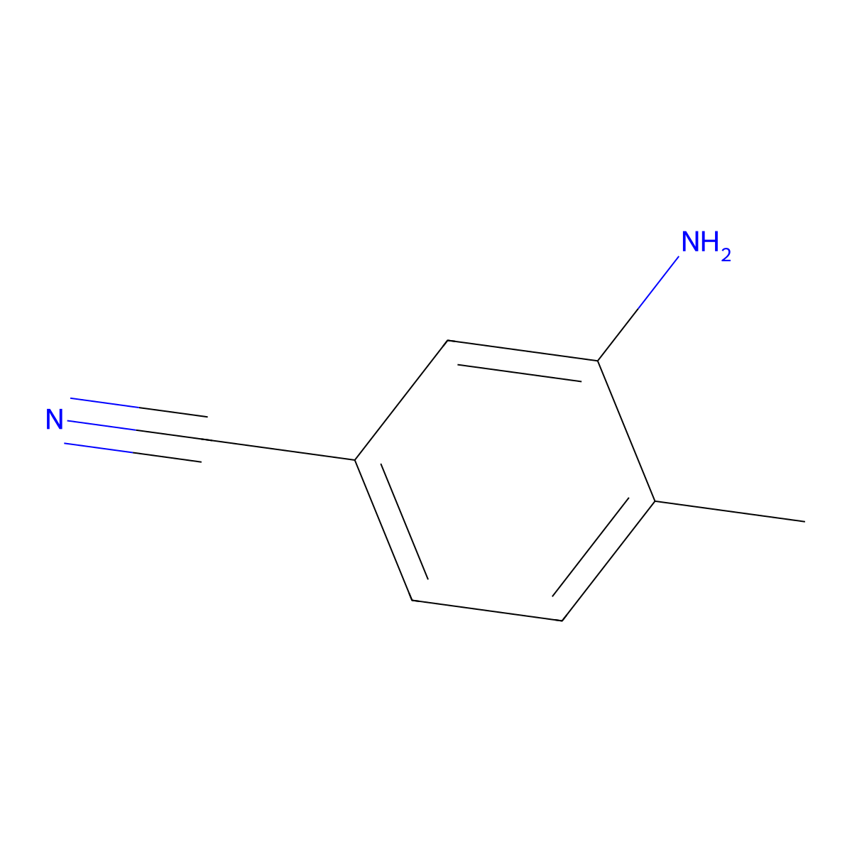 3-Amino-4-methylbenzonitrile molecular structure, CAS 60710-80-7