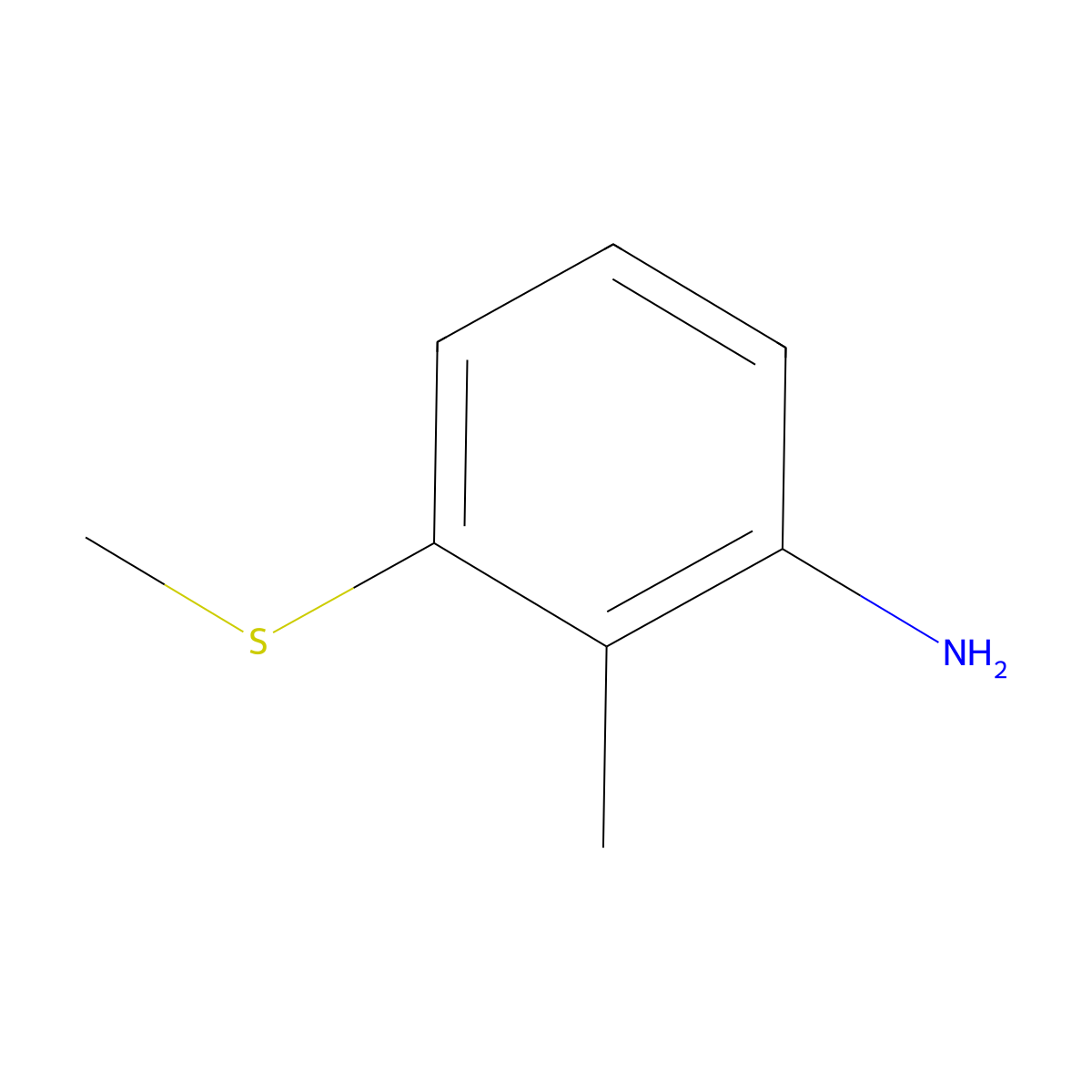 2-Methyl-3-(methylthio)benzenamine molecular structure, CAS 60710-81-8