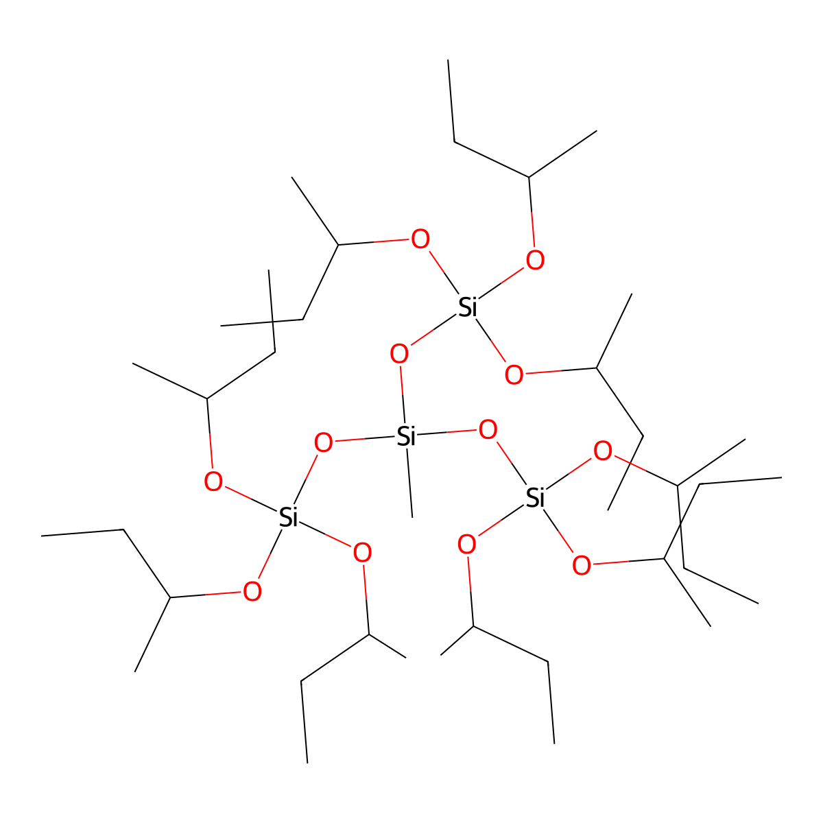 Trisiloxane, 3-methyl-1,1,1,5,5,5-hexakis(1-methylpropoxy)-3-[[tris(1-methylpropoxy)silyl]oxy]- molecular structure, CAS 60711-47-9