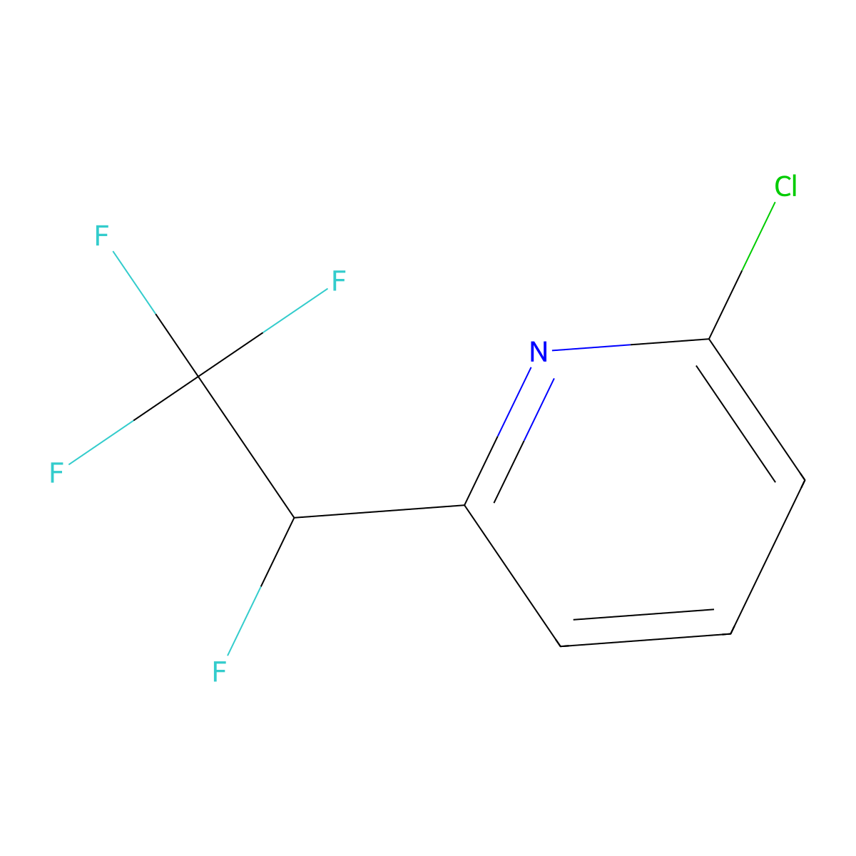 2-Chloro-6-(1,2,2,2-tetrafluoroethyl)pyridine molecular structure, CAS 60715-29-9