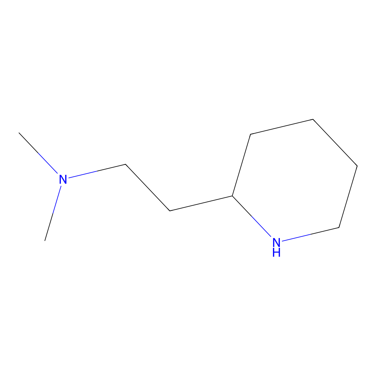Dimethyl-(2-piperidin-2-yl-ethyl)-amine molecular structure, CAS 60717-49-9