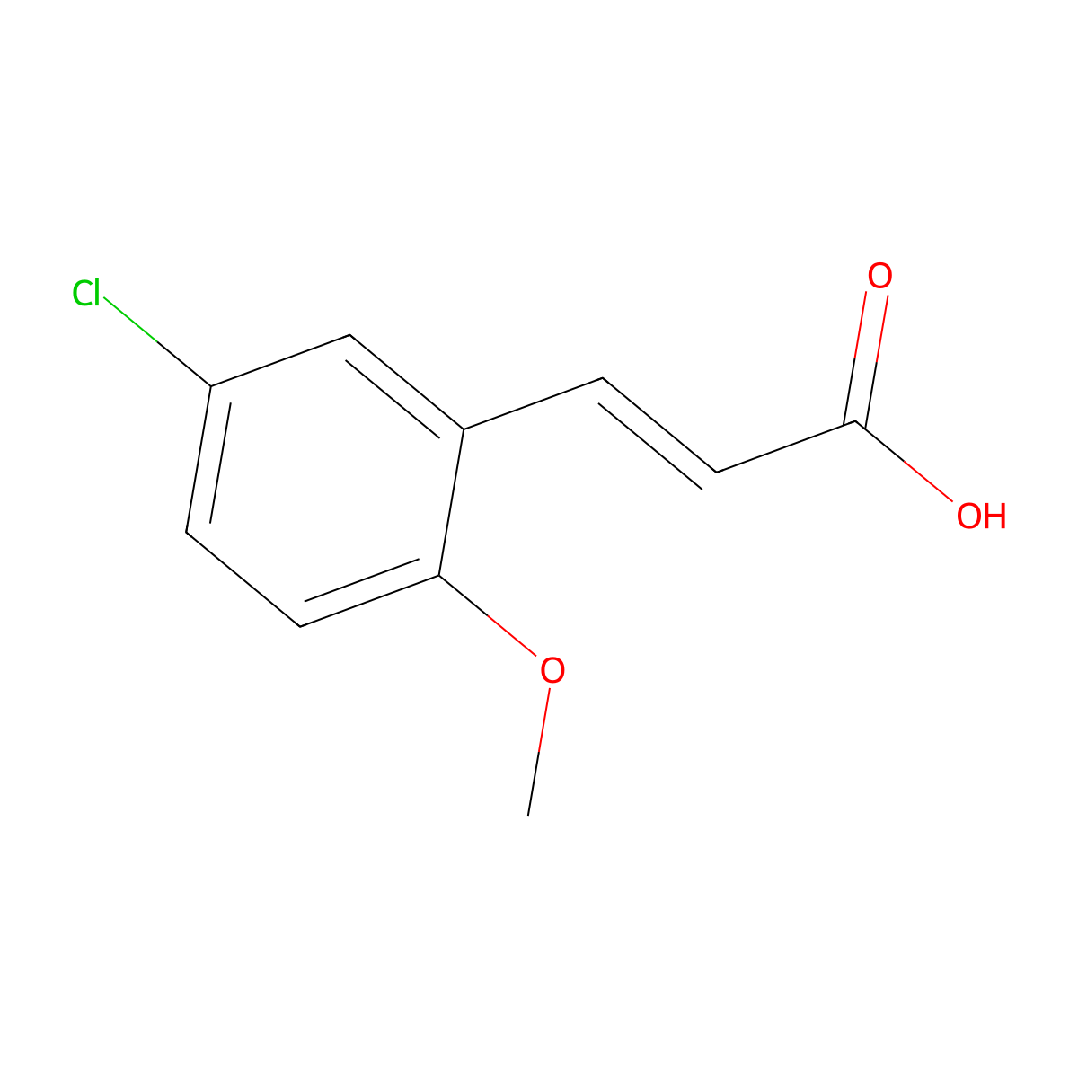 3-(5-Chloro-2-methoxyphenyl)prop-2-enoic acid molecular structure, CAS 60719-66-6
