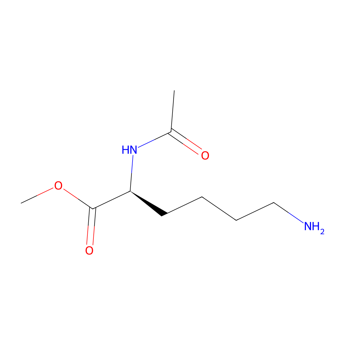 N-Acetyl-L-lysine methyl ester molecular structure, CAS 6072-02-2