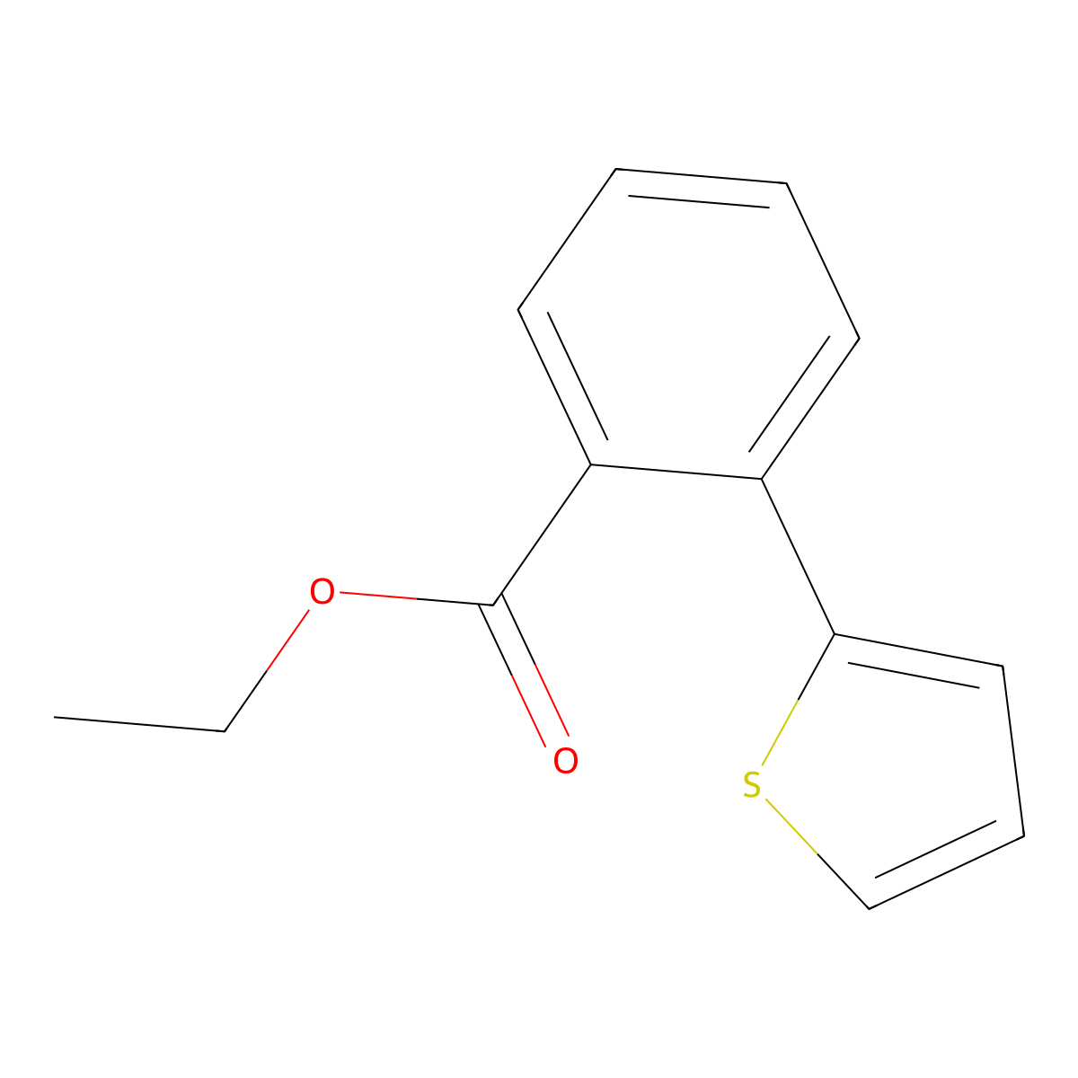 Ethyl 2-thien-2-ylbenzoate molecular structure, CAS 6072-48-6
