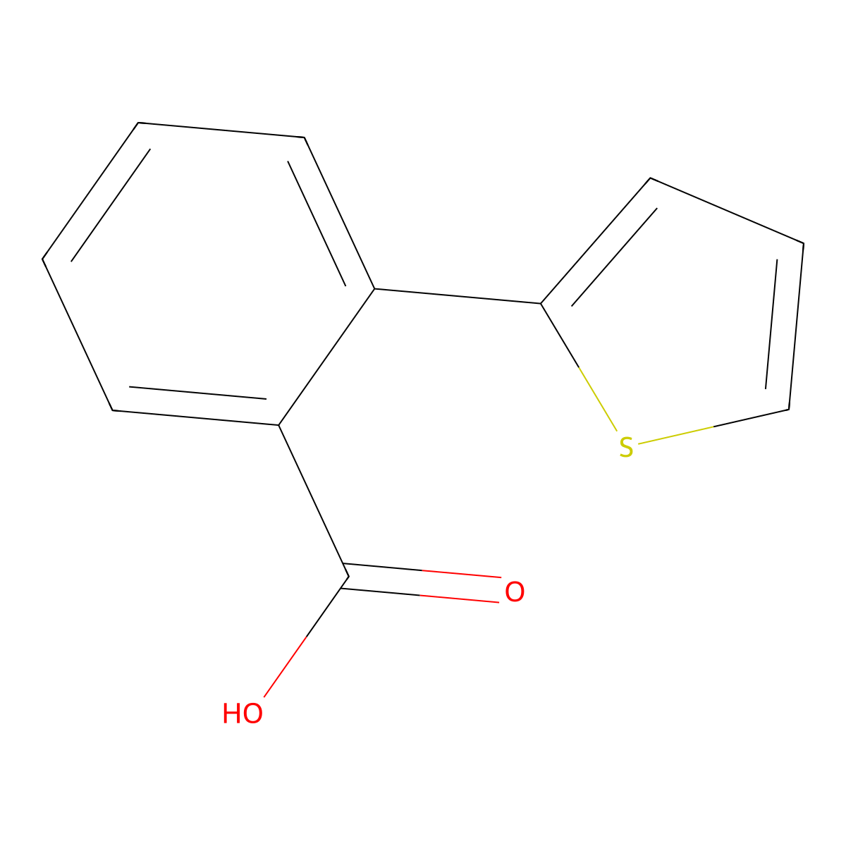 2-(Thiophen-2-yl)benzoic acid molecular structure, CAS 6072-49-7