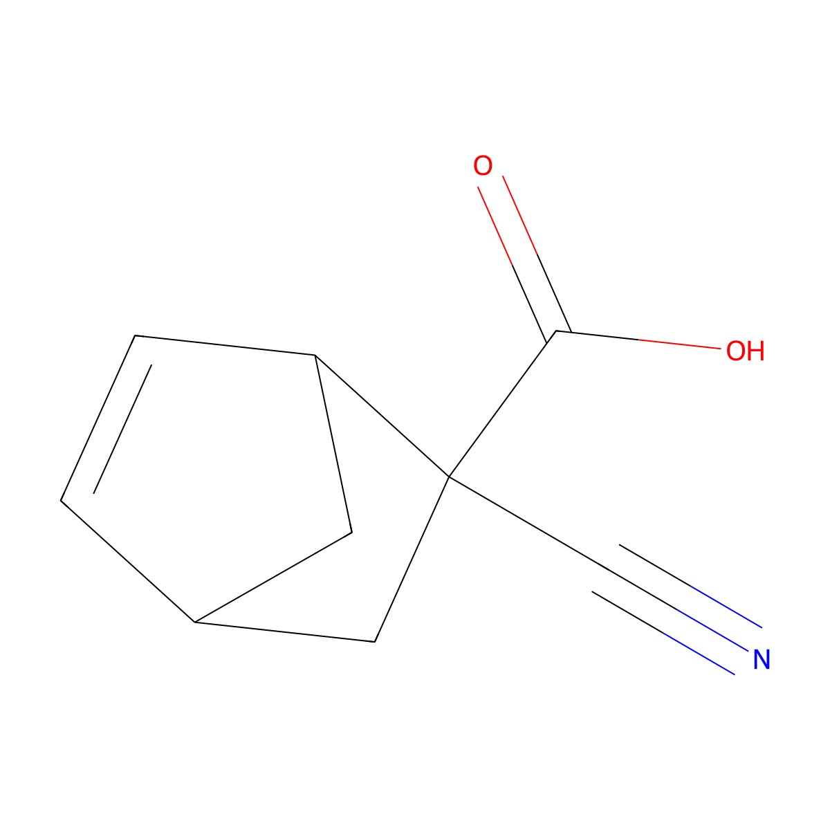 2-Cyanobicyclo[2.2.1]hept-5-ene-2-carboxylic acid molecular structure, CAS 60722-14-7