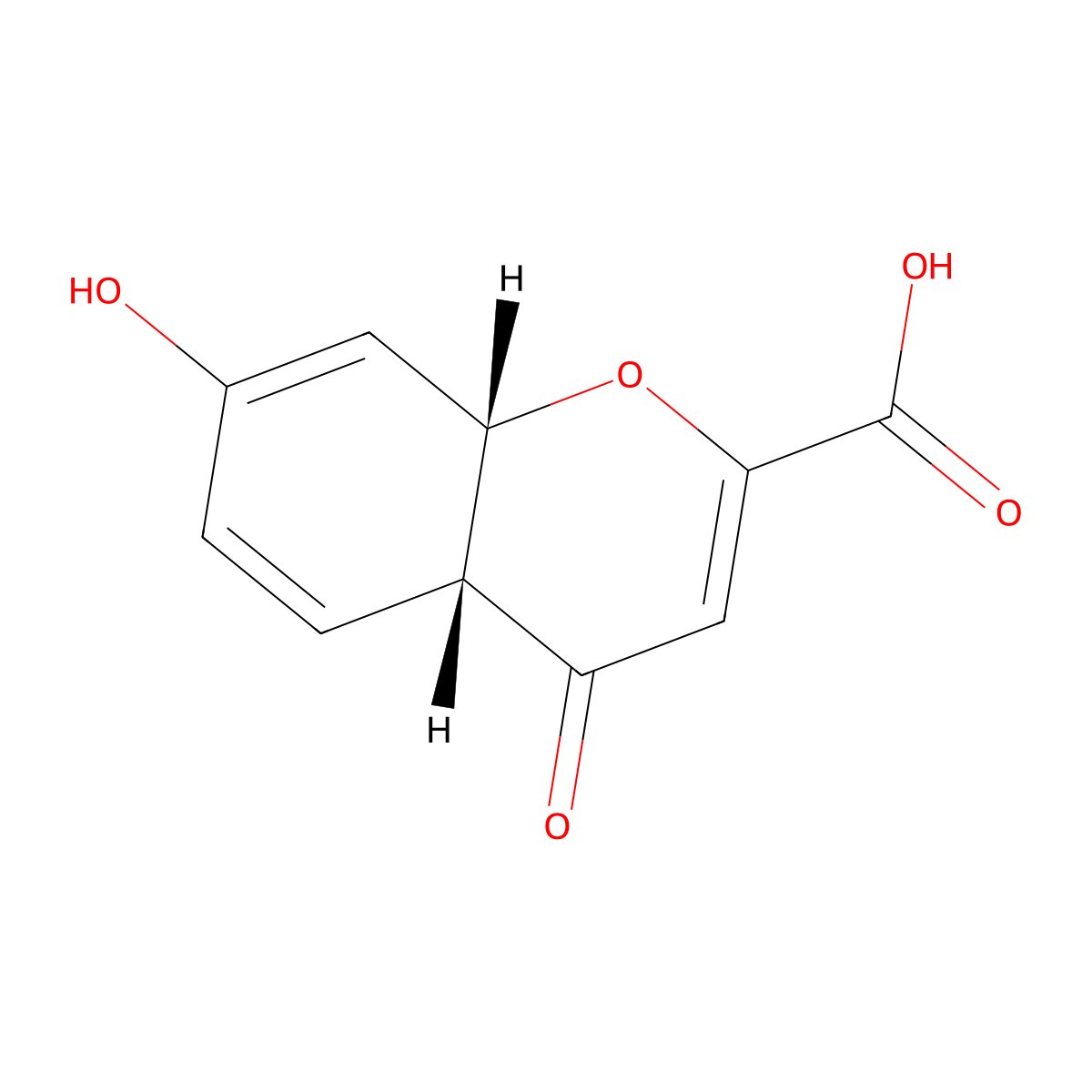 4H-1-Benzopyran-2-carboxylic acid, 4a,8a-dihydro-7-hydroxy-4-oxo-, (Z)- molecular structure, CAS 60722-20-5