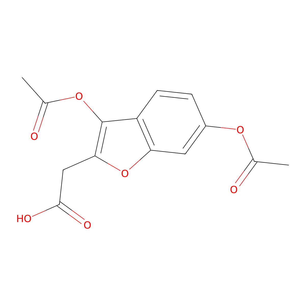 2-Benzofuranacetic acid, 3,6-dihydroxy-, diacetate molecular structure, CAS 60722-25-0