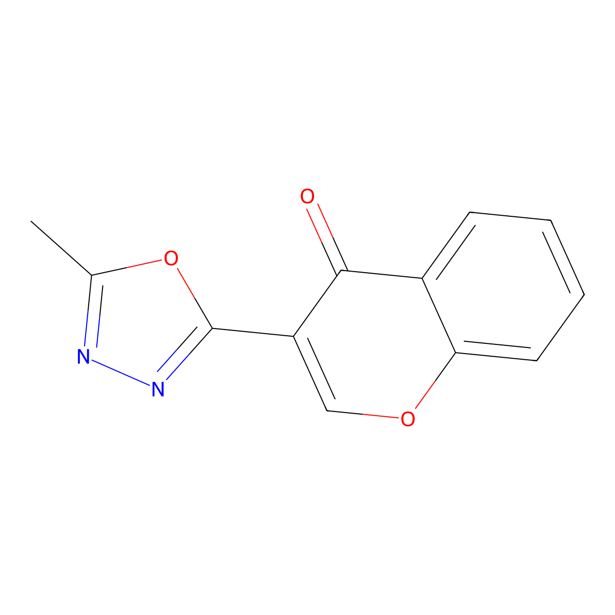 3-(5-Methyl-1,3,4-oxadiazol-2-yl)-4H-chromen-4-one molecular structure, CAS 60723-59-3