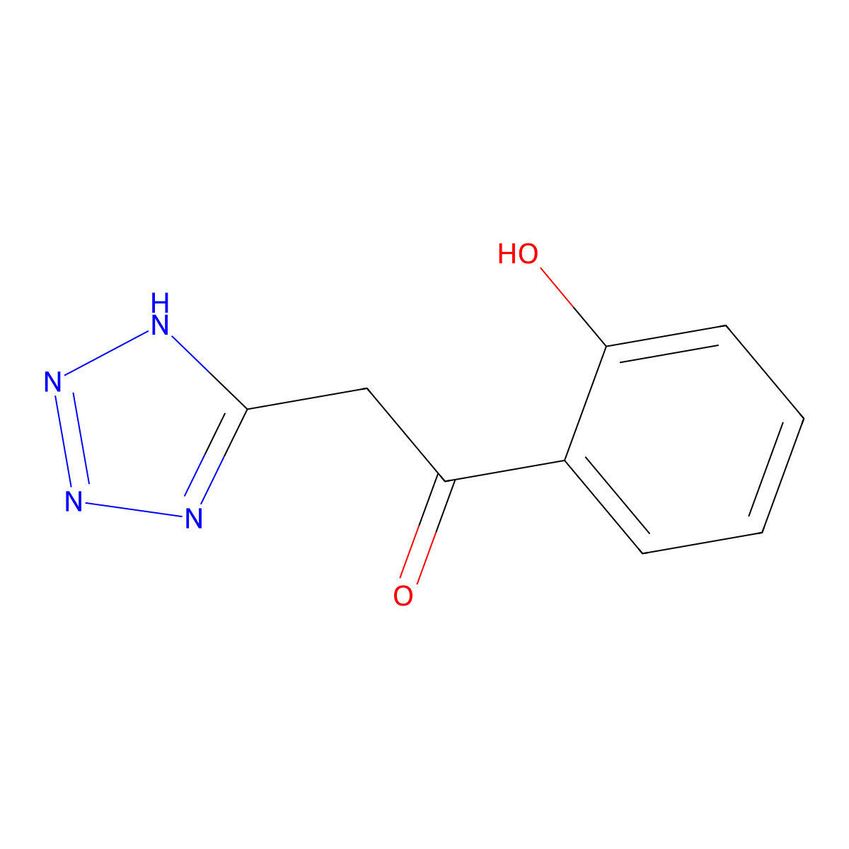 1-(2-hydroxyphenyl)-2-(2H-tetrazol-5-yl)ethanone molecular structure, CAS 60723-60-6
