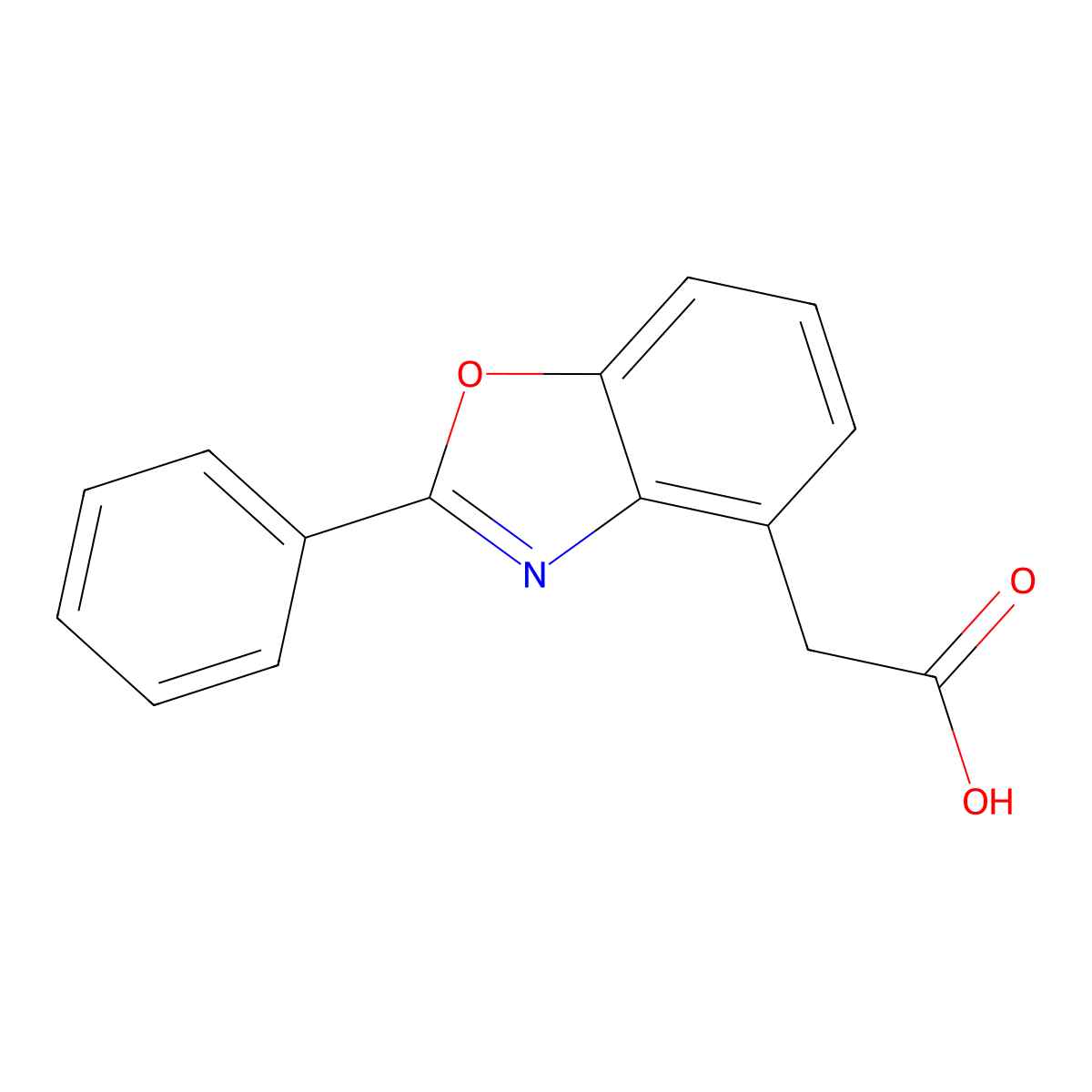 4-Benzoxazoleacetic acid, 2-phenyl- molecular structure, CAS 60723-67-3