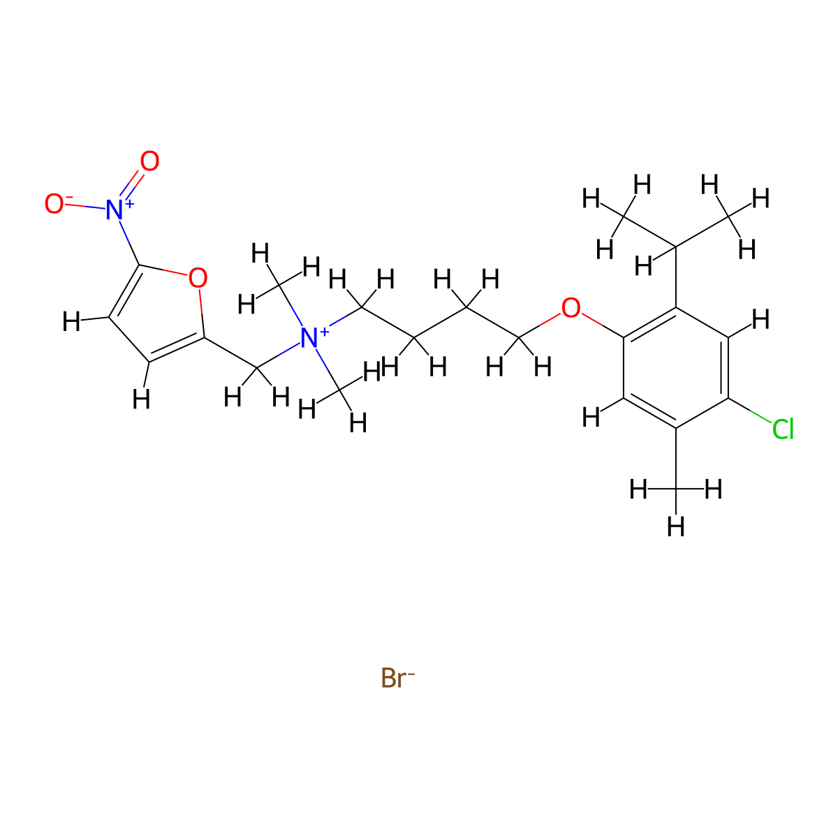 Ammonium, (4-(6-chlorothymyloxy)butyl)dimethyl(5-nitro-2-furfuryl)-, bromide molecular structure, CAS 60723-95-7