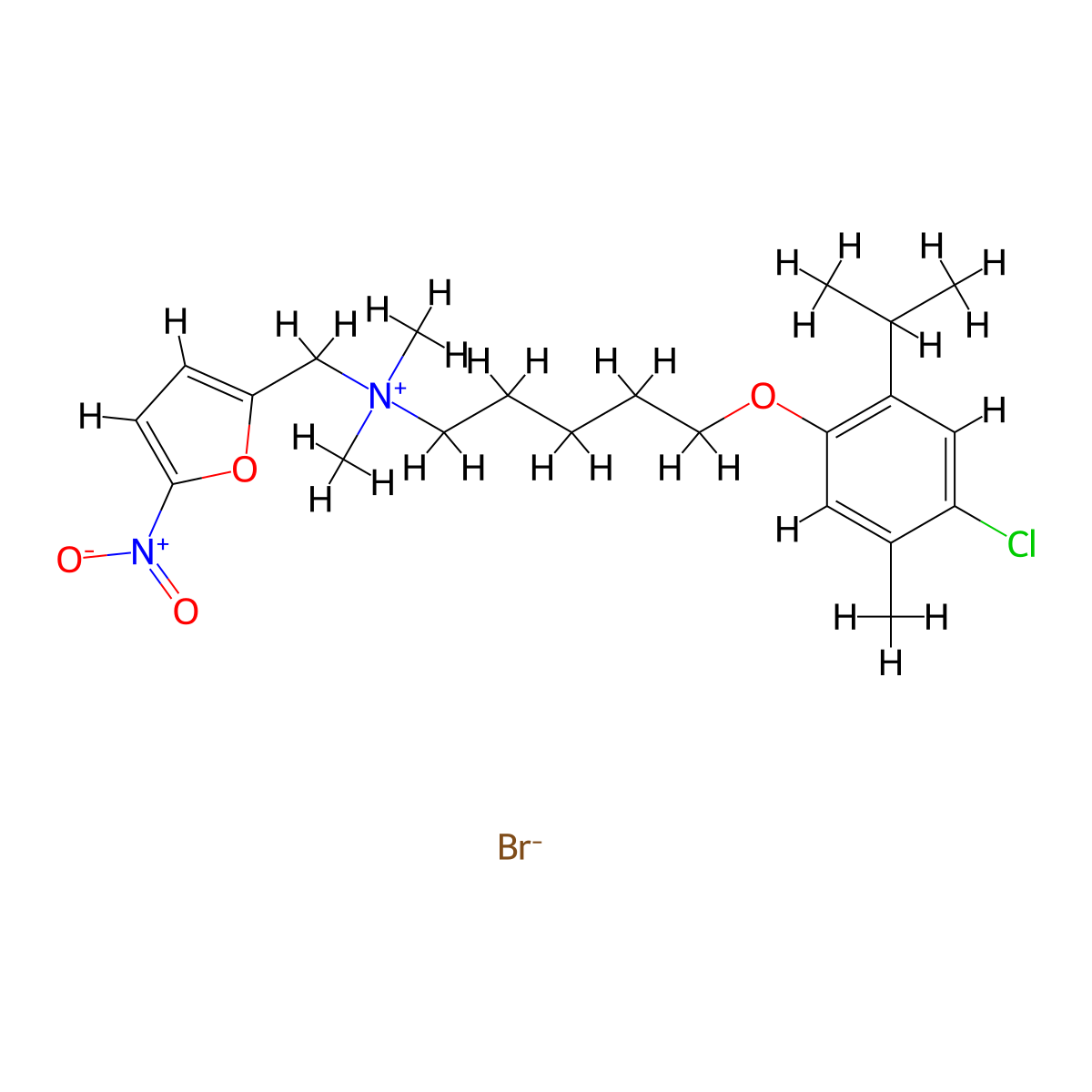 Ammonium, (5-(6-chlorothymyloxy)pentyl)dimethyl(5-nitro-2-furfuryl)-, bromide molecular structure, CAS 60724-03-0